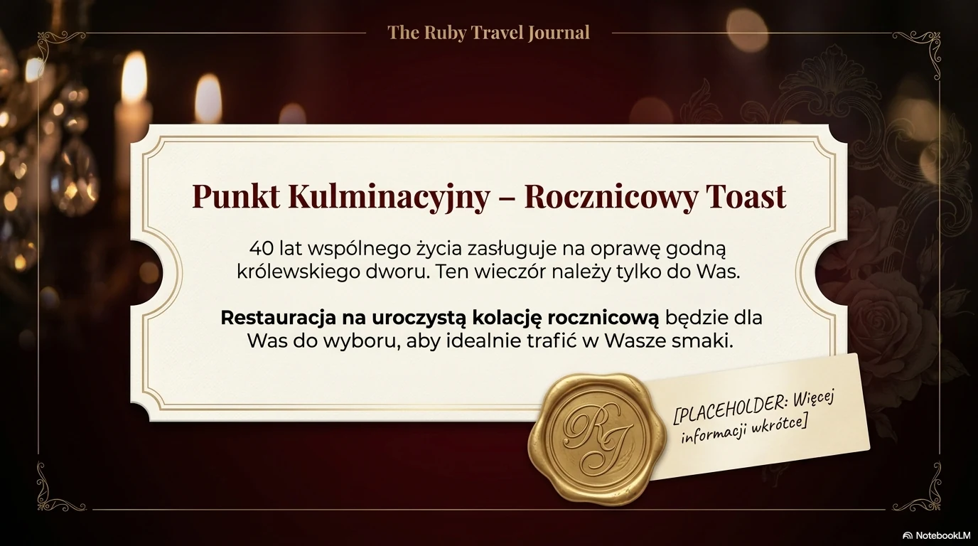 Slajd 10 — Punkt kulminacyjny: Rocznicowy Toast